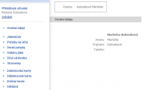 Zobrazení osobních údajů strávníka